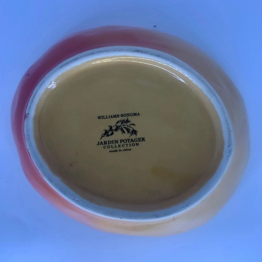 Williams Sonoma Jardin Potager Collection Pumpkin Dipping Snacks Dish Bowl